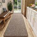 2x8 Brown Runner Rug for Hallway - Washable Memory Foam Comfort