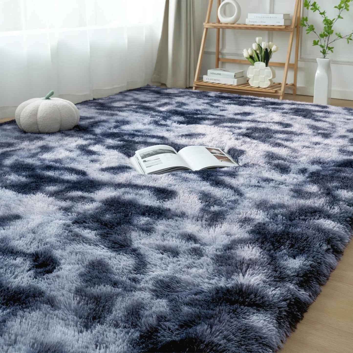 Fluffy Area Rug Living Room: Grey Shag Rug 6x9 Plush Carpet