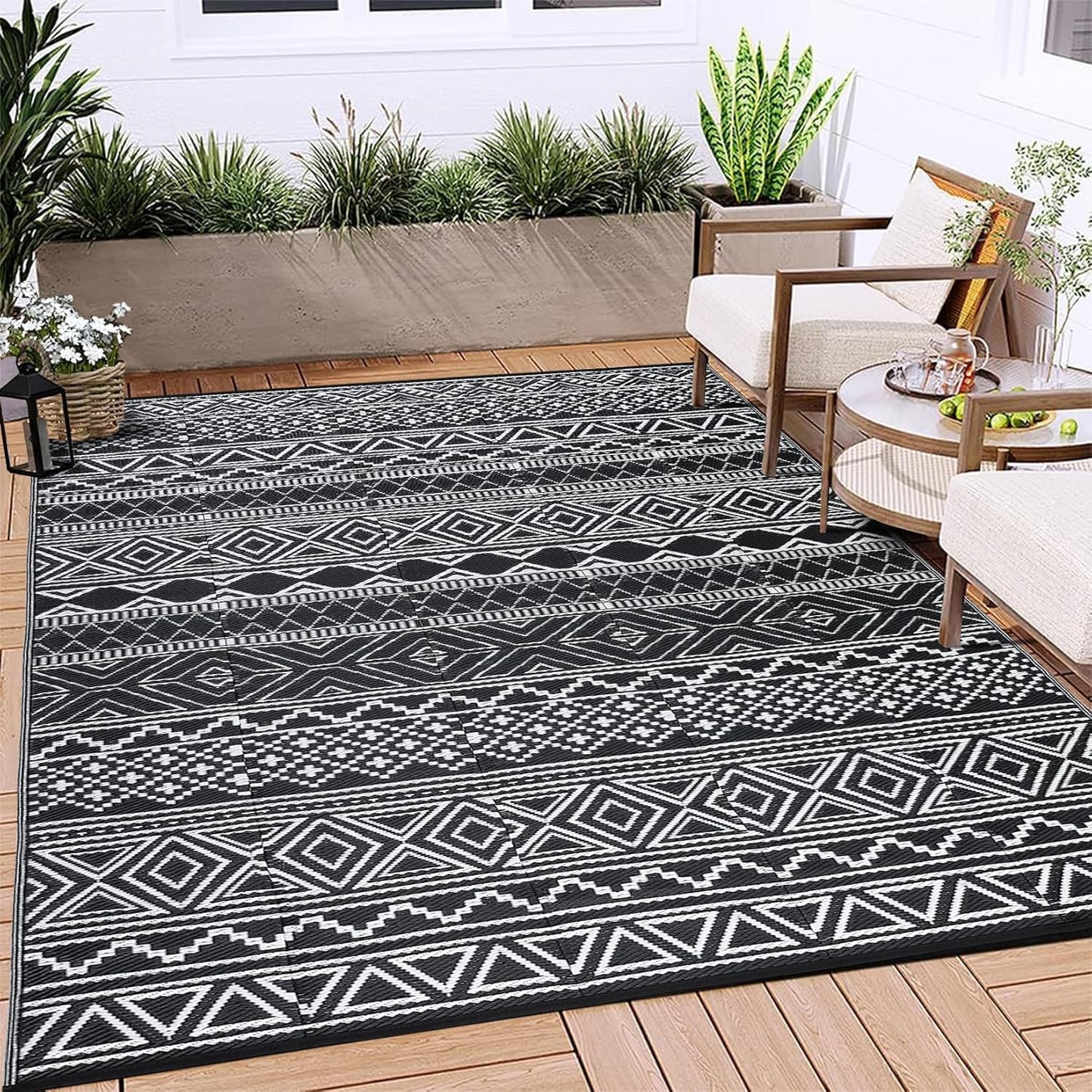 Outdoor Plastic Straw Rug Waterproof for Patio and Camping