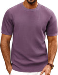 Mens Knit Crewneck T-Shirt PJ PAUL JONES - Textured Casual Tee