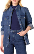 Womens Oversized-Fit Heavyweight Denim Shirt Jacket - Layering
