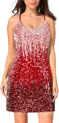 Women's Glitter Sequin Dress Adjustable Spaghetti Strap (Style PVBD)