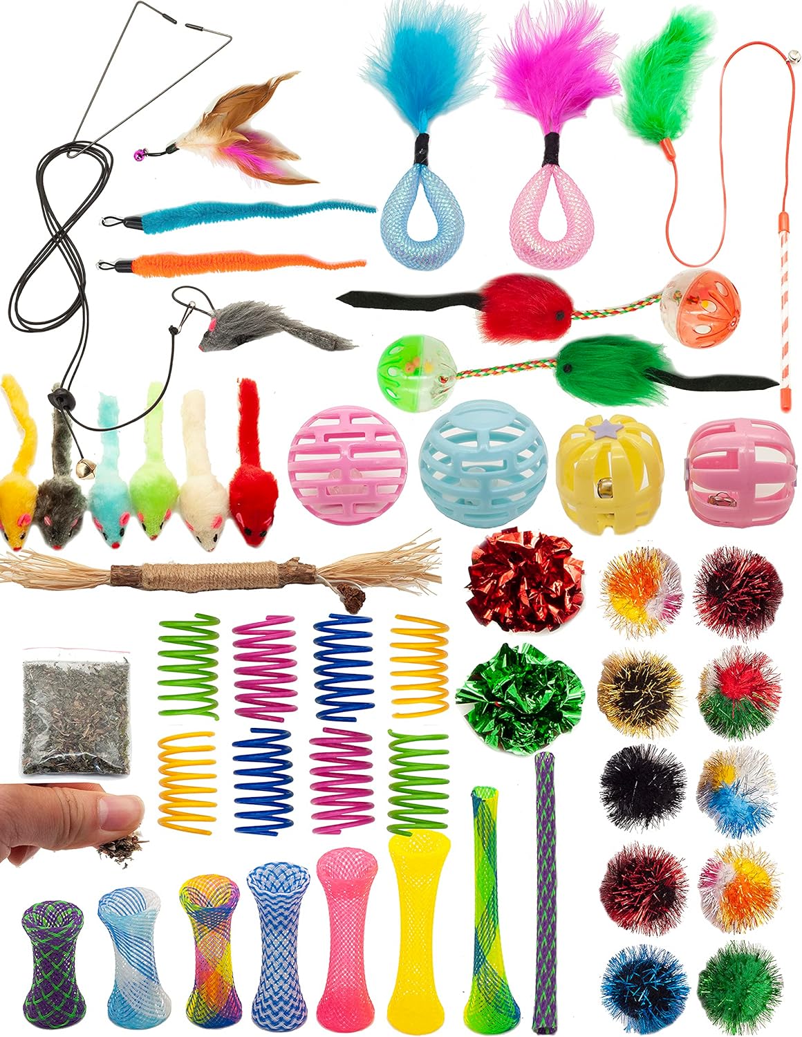 Interactive Cat Toy Set - 50 Pcs for Endless Fun