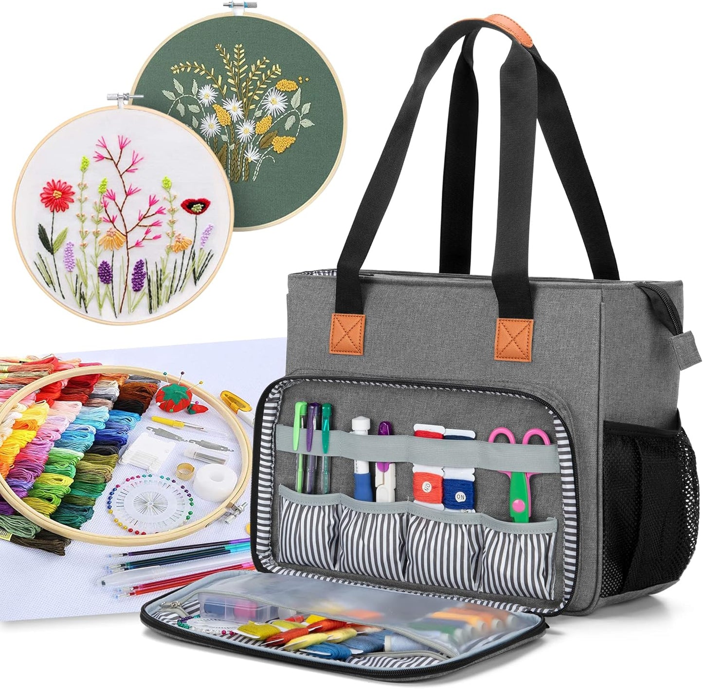 LUXJA Embroidery Project Carrying Bag for Craft Enthusiasts