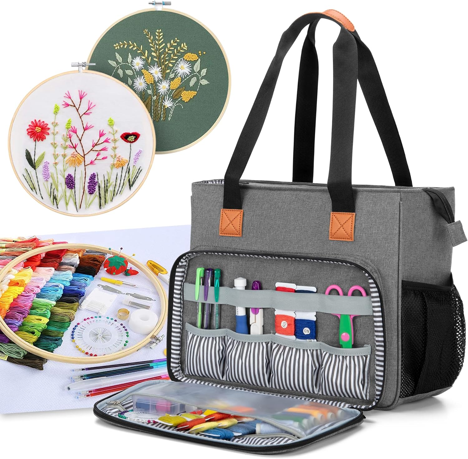 LUXJA Embroidery Project Carrying Bag for Craft Enthusiasts