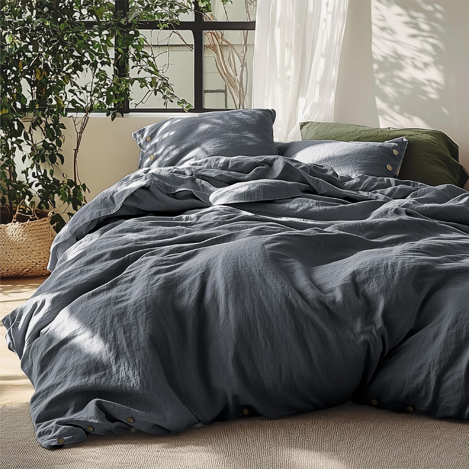 Bedsure Linen Duvet Cover King Size for Cozy Sleep Experience