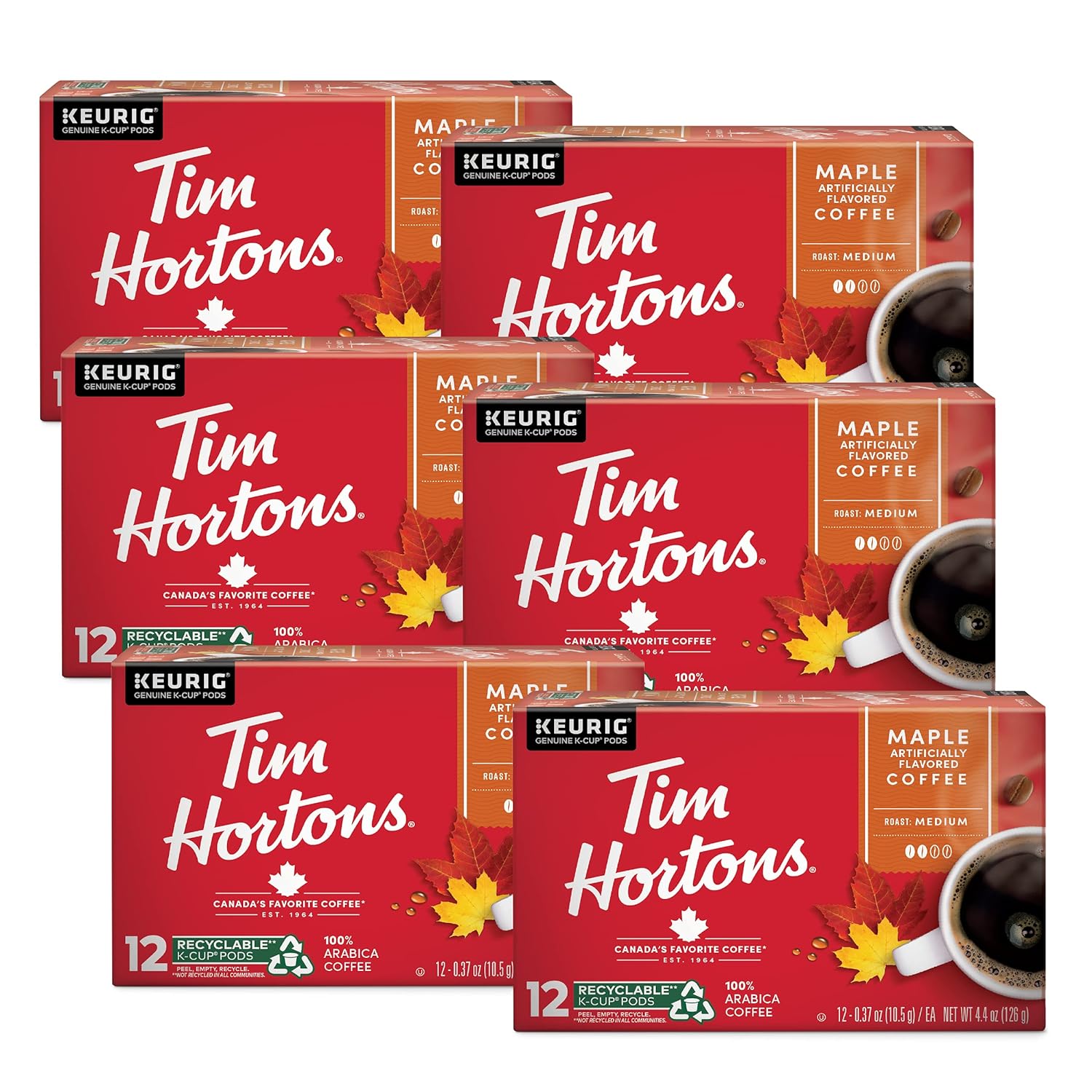 Delicious Maple Flavored Coffee Pods, 72ct x 6 Pack