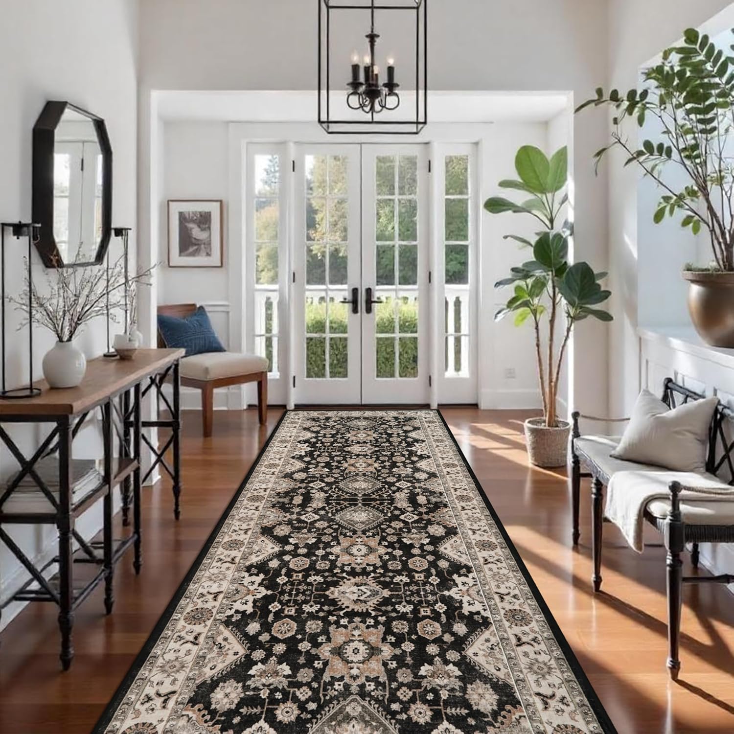 Washable Hallway Runner Rug 4x12: Non Slip Soft Kitchen Rug