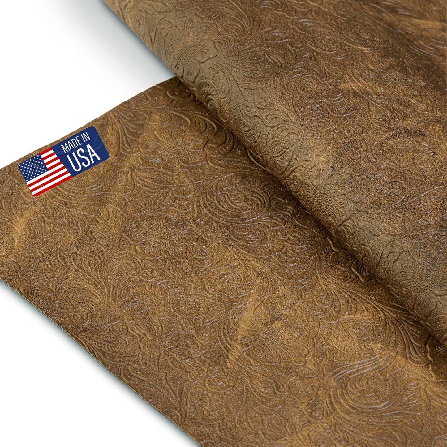 Tooled Faux Leather Western Cowboy Fabric for Crafting Projects