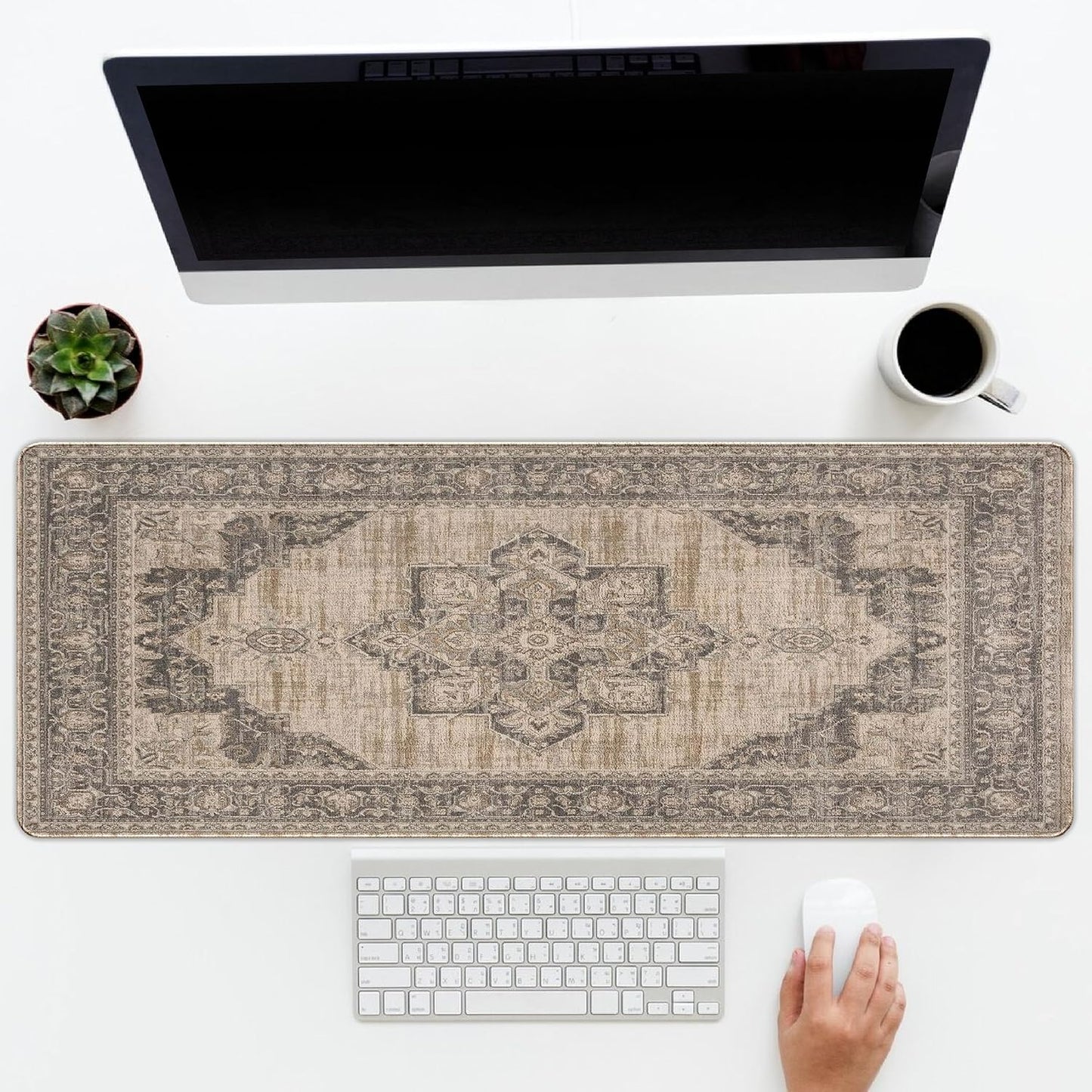 Boho Vintage Desk Mat 31.5x11.8 - Enhanced Gaming & Work Experience