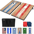 Portable Cornhole Set with Barnwood Design - Tailgate 3 x 2 ft