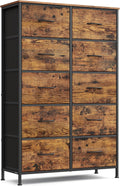 SONGMICS Dresser for Bedroom with 10 Drawers and Rustic Design