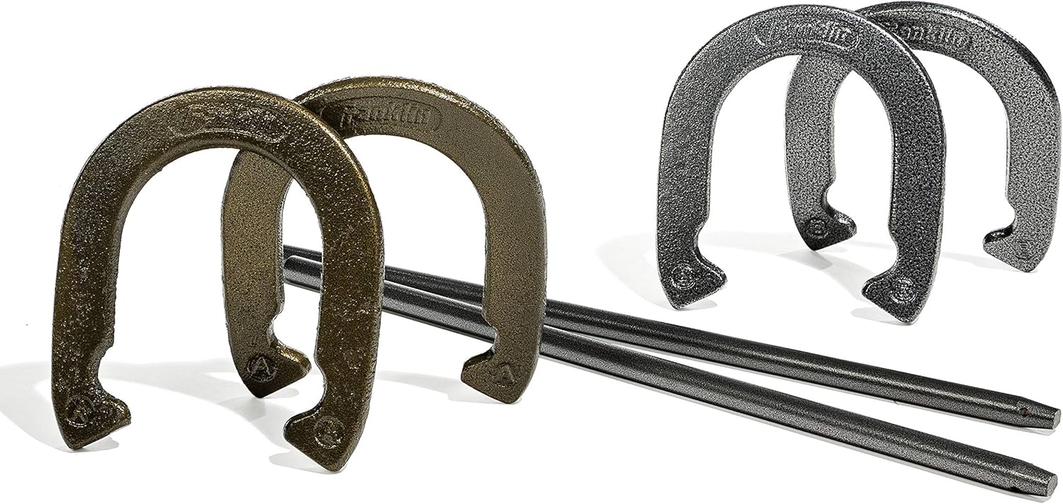 Franklin Sports Horseshoe Set - Durable Cast Iron Horseshoes