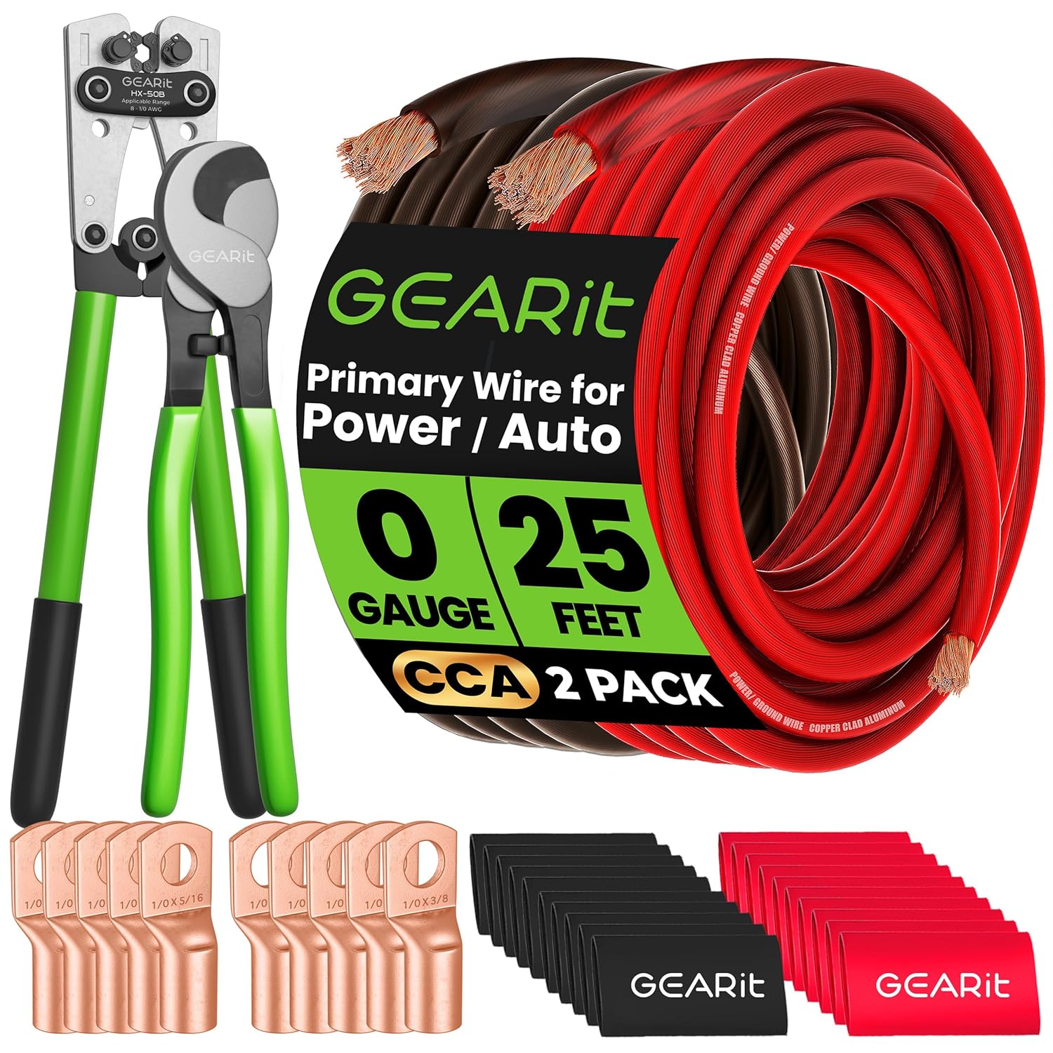 High-Quality GEARit 0 Gauge CCA Ground Wire Kit for All Needs