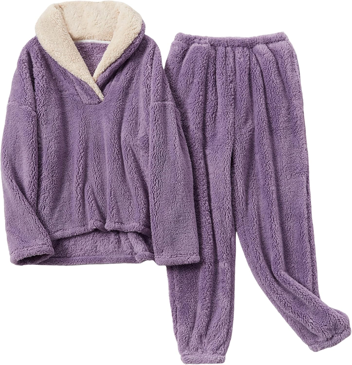 UANEO Womens Fluffy Pajamas Set for Cozy Sleep and Loungewear