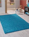 Uber Cozy Solid Shag Rug 5 ft x 8 ft Turquoise - Soft, Durable