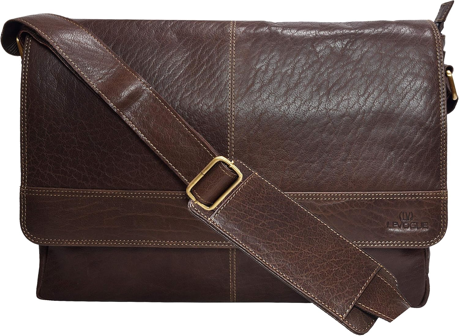Stylish Leather Messenger Bag for Men and Women - 14in Laptop