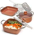 Copper Chef Square Cookware Set 7 Pc - Versatile Nonstick
