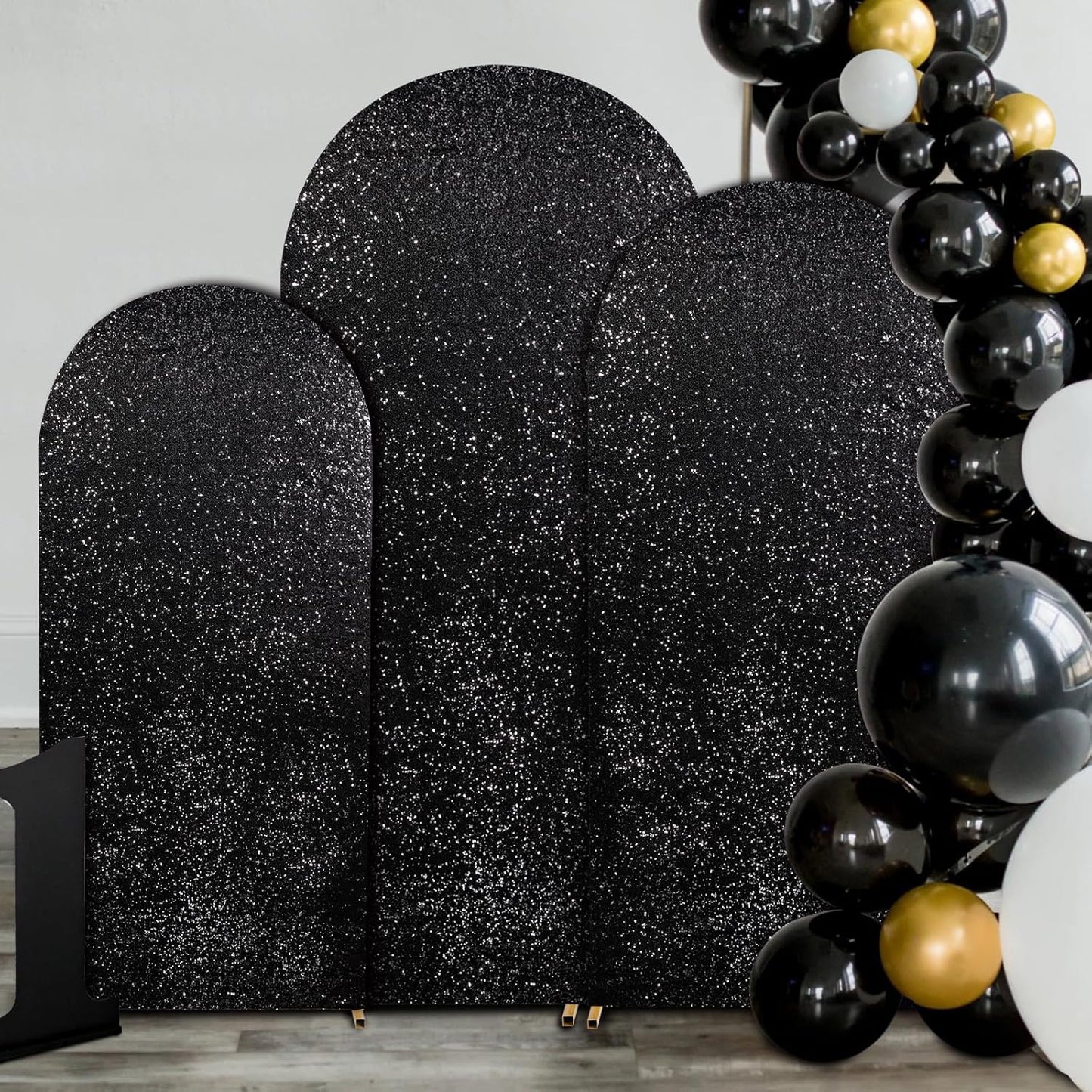 Fanqisi Arch Cover Set of 3 Sparkly Backdrop Covers for Events