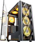 MUSETEX Mid-Tower PC Case: 6 ARGB Fans, Tempered Glass, Type C