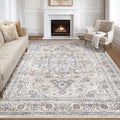 10x14 Area Rugs Living Room Washable Boho Vintage Rug - Soft, Non Slip