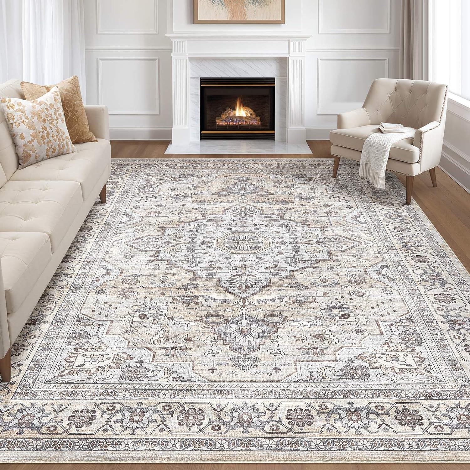 10x14 Area Rugs Living Room: Washable Boho Large Soft Rug