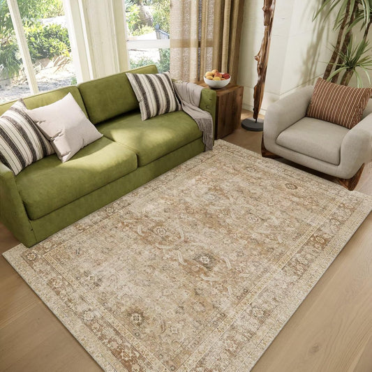 Washable 4x6 Rugs for Living Room with Non-Slip Backing