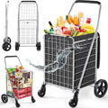 Grocery Utility Shopping Cart - Compact Folding Cart for Home Use