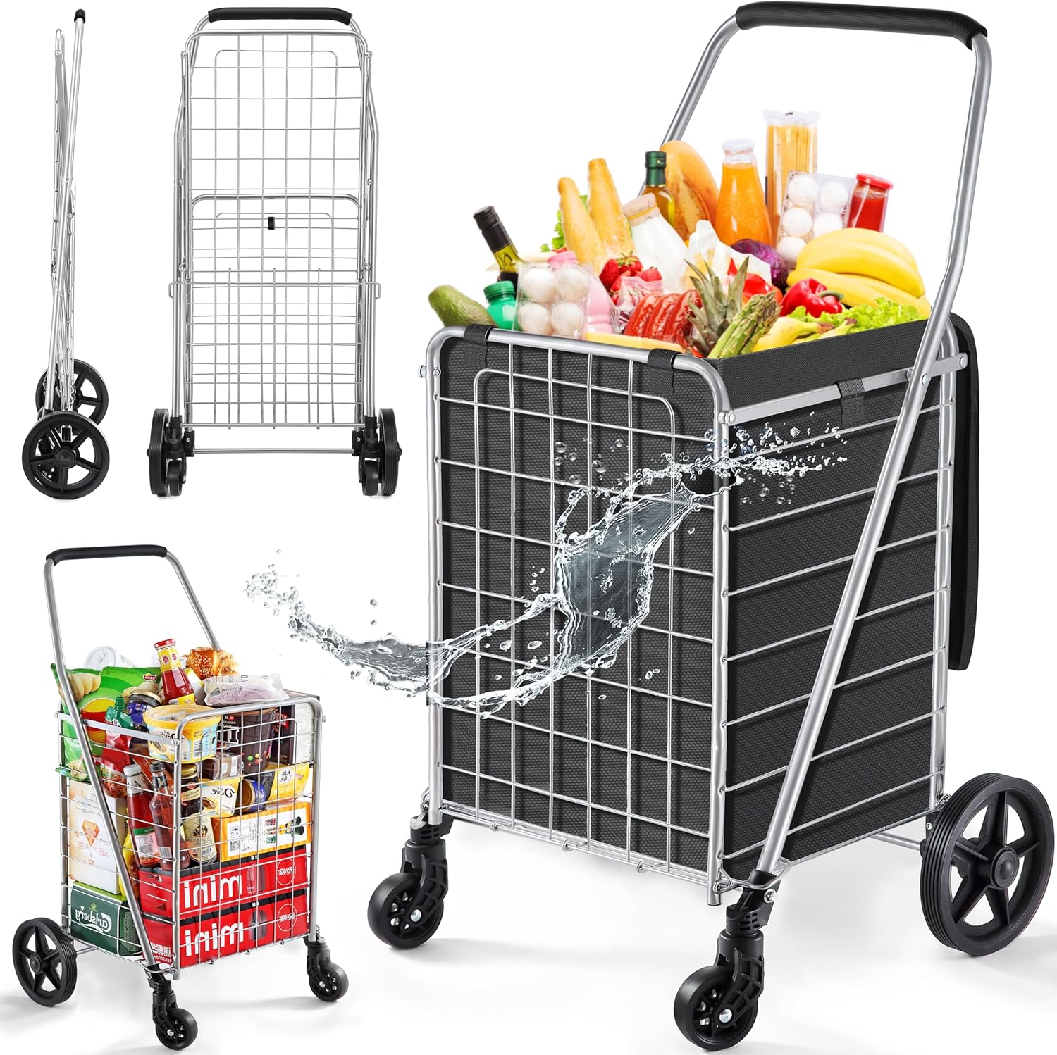 Wellmax WM99024S Grocery Utility Shopping Cart for Every Need