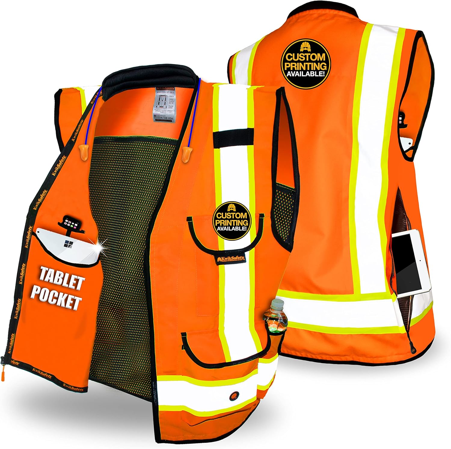 KwikSafety GODFATHER Safety Vest with Cushioned Collar & Pockets