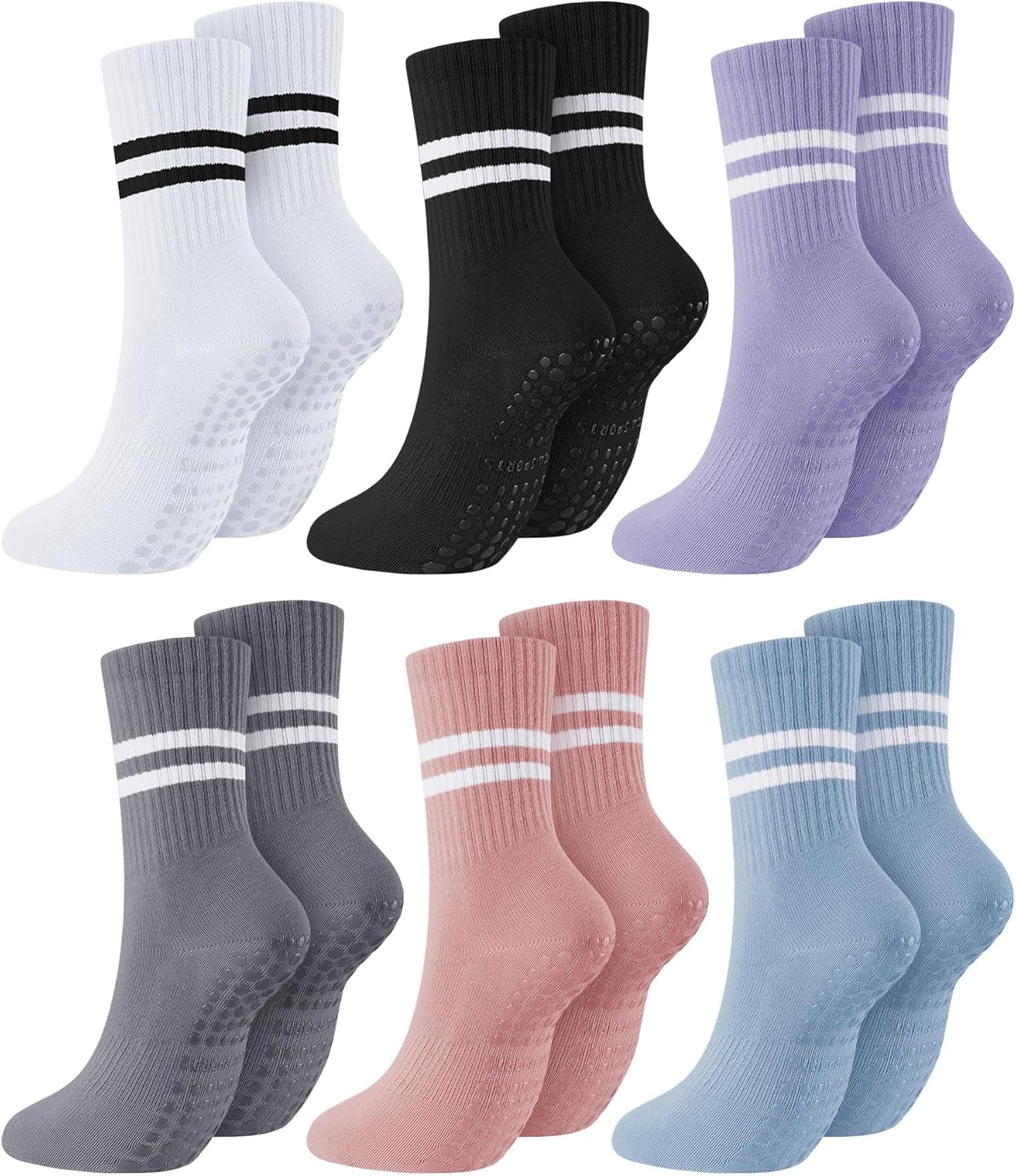 Sintege Non-Slip Pilates Socks - Enhanced Grip for Barefoot Workouts