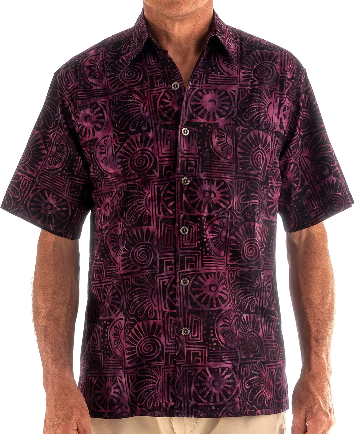 Indo Bay Tropical Hawaiian Cotton Batik Shirt for Summer Style