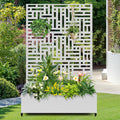 Metal Raised Garden Bed with Wheels and Trellis - Space-Saving Planter