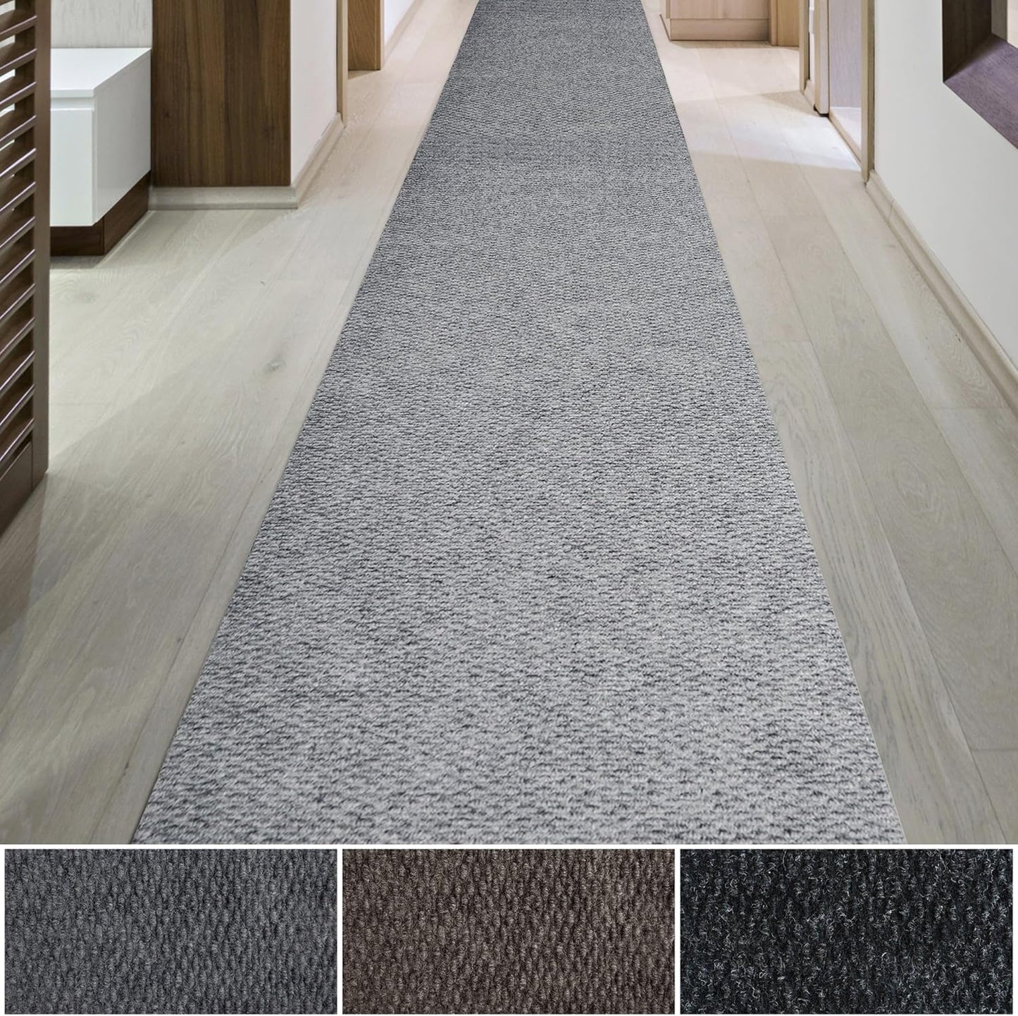iCustomRug Hallway Runner Rug 4x46ft Grey for High Traffic Areas