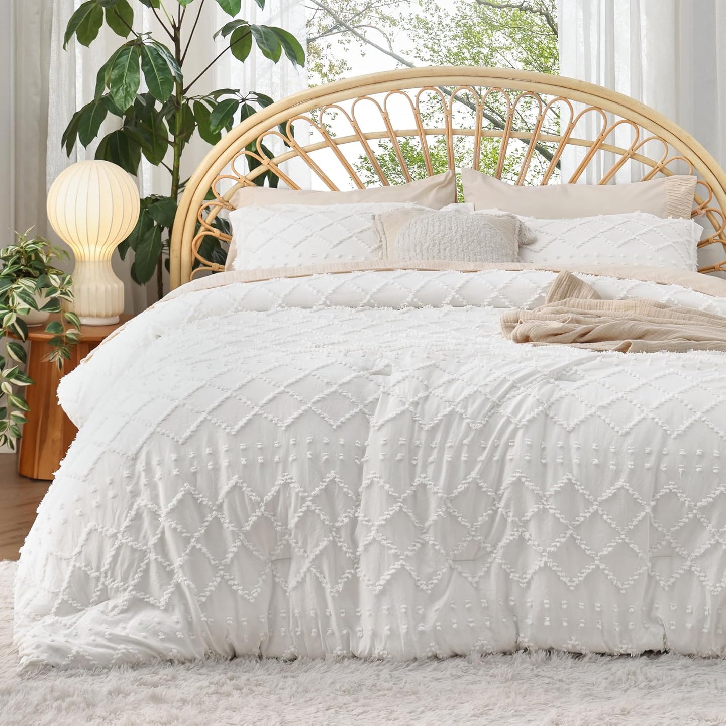 Boho Tufted California King Comforter Set for Cozy Bedrooms