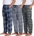 Men's Pajama Pants 3 Pack - Comfortable Knit Cotton Flannel Lounge All