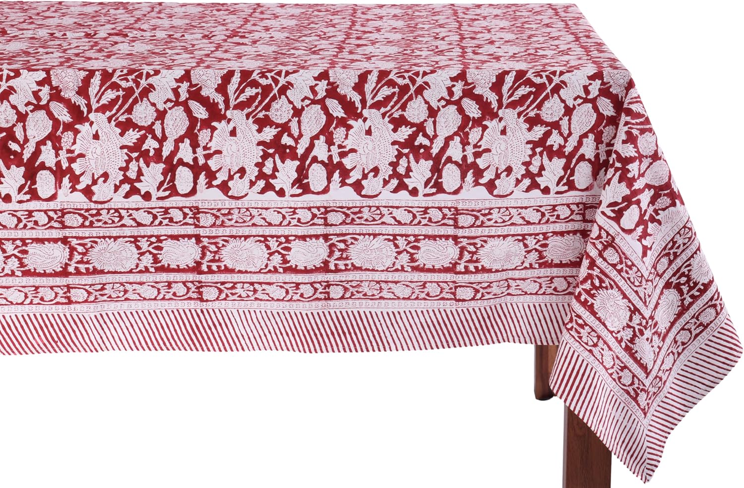 Meraki Red 100% Cotton Tablecloth for Elegant Dining Events