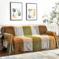 Boho Throw Blanket with Chenille Tassels - Large Cozy Cover