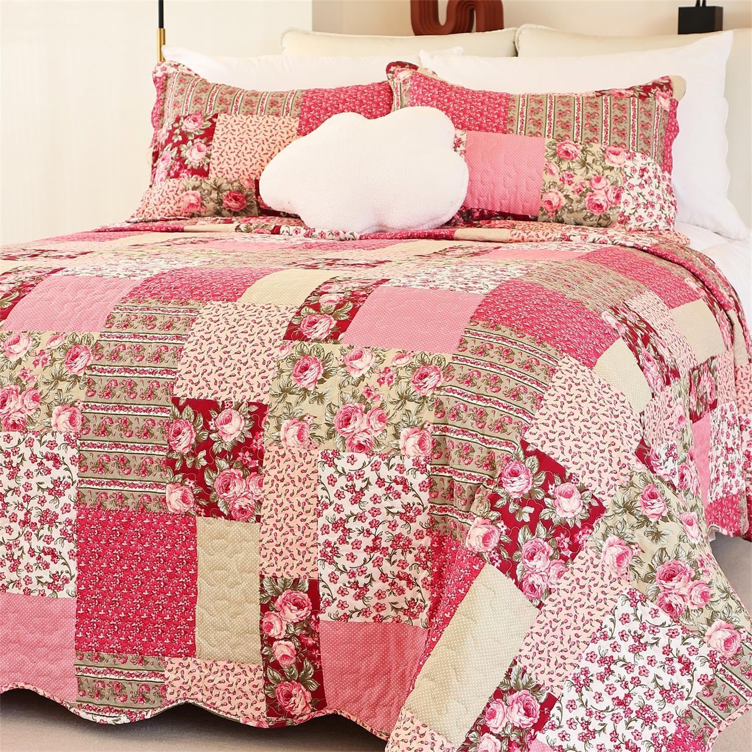 Cmfshape Summer Floral Oversize King Bedspread for Cozy Nights