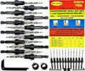 Countersink Drill Bit Set #8 (11/64ft) Tapered Wood Bits - Adjustable