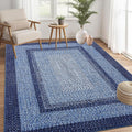 Washable 5x7 Boho Braided Print Rug - Machine Washable, Non-Slip