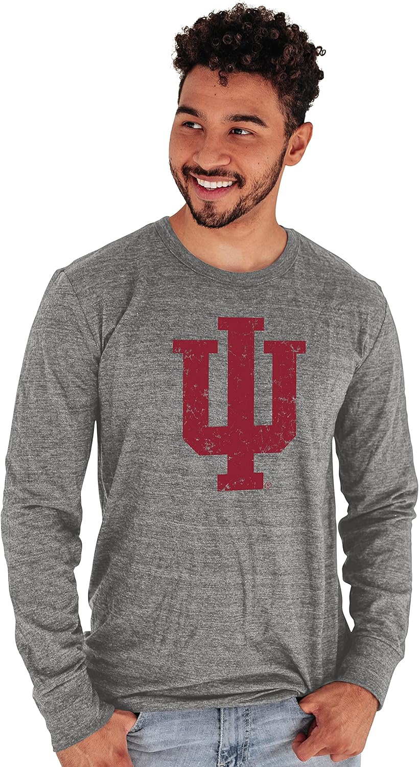 Indiana Hoosiers Mens Tri-Blend Long Sleeve T-Shirt Vintage Icon