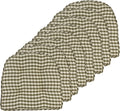 Gingham Pine Non-Slip Chair Cushions 15x16 8 Pack - Gripper Pads