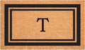Monogram Coir Doormat 24 in x 36 in Black Border - Oversized Entry Mat