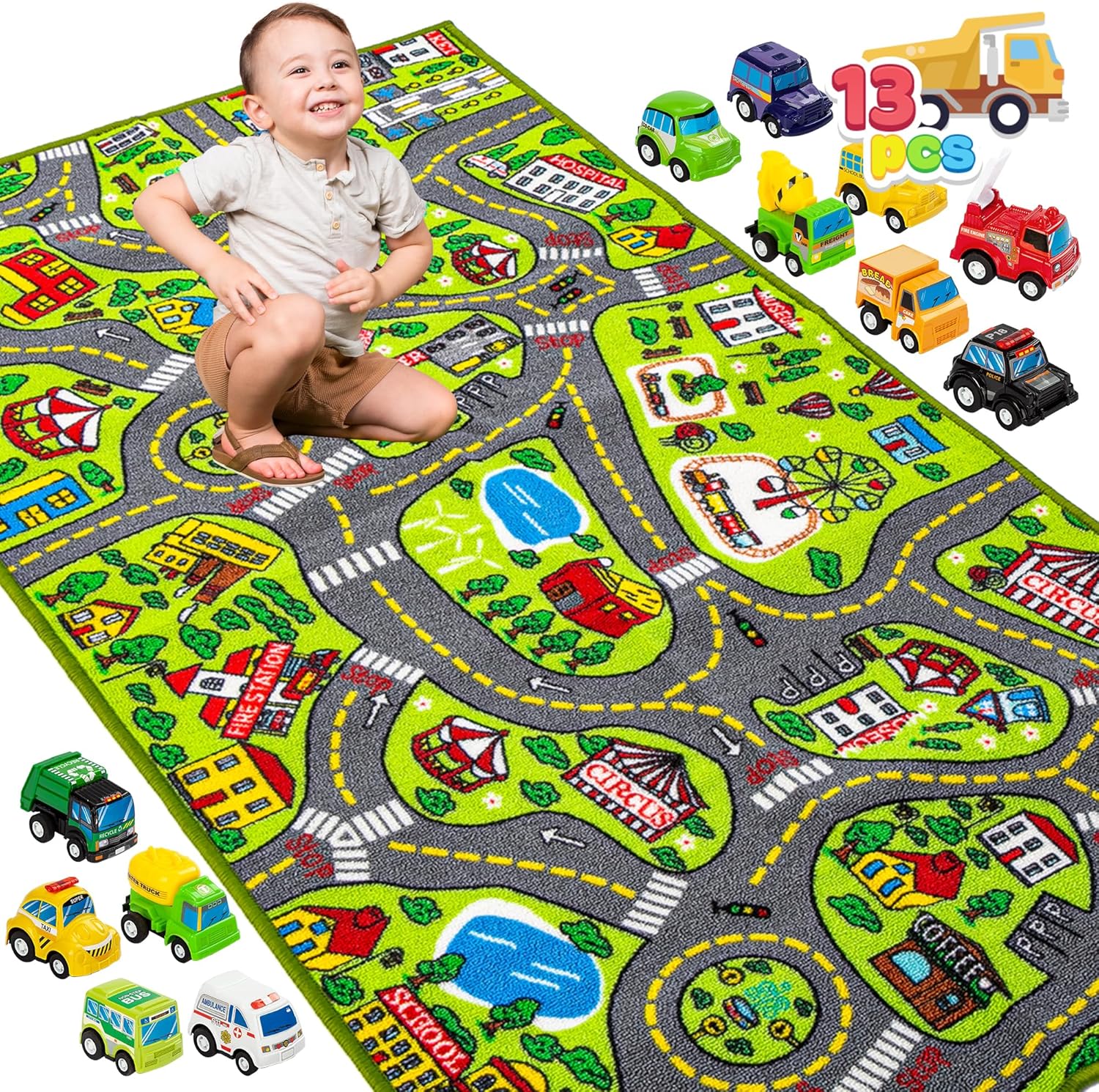 JOYIN Kids Play Rugs - City Life Carpet Playmat for Toddlers