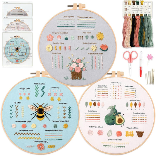 Myfelicity Beginner Embroidery Kit: Learn 28 Stitches