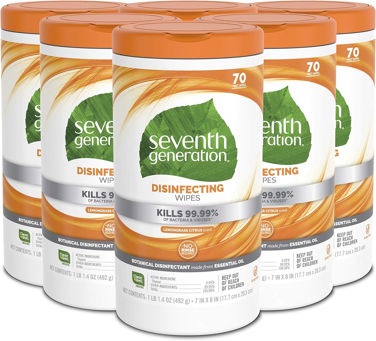 Seventh Generation Botanical Disinfecting Wipes - 420 Wipes Total