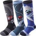 Kids Merino Wool Ski Socks 3 Pairs - Thermal Thick Warm for Boys Girls