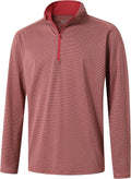 M MAELREG Quarter Zip Pullover Men Performance Dry Fit Stripe