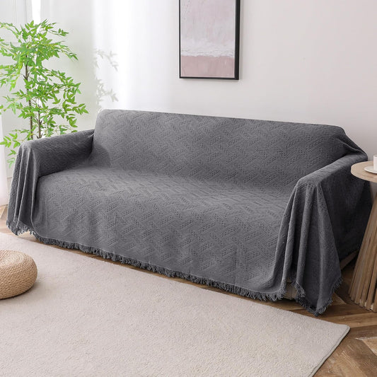 Turquoize Couch Cover for 3 Cushion Sectional Sofa - Grey